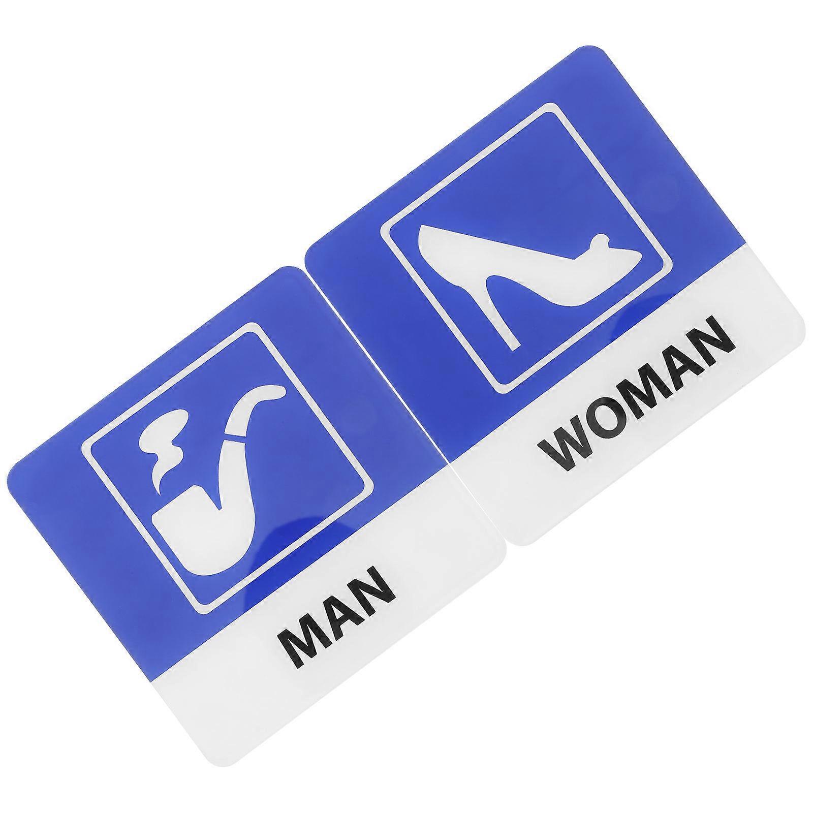 4 Pcs Restroom Sign Identification Fine Workmanship Square Use For Office And Restaurant