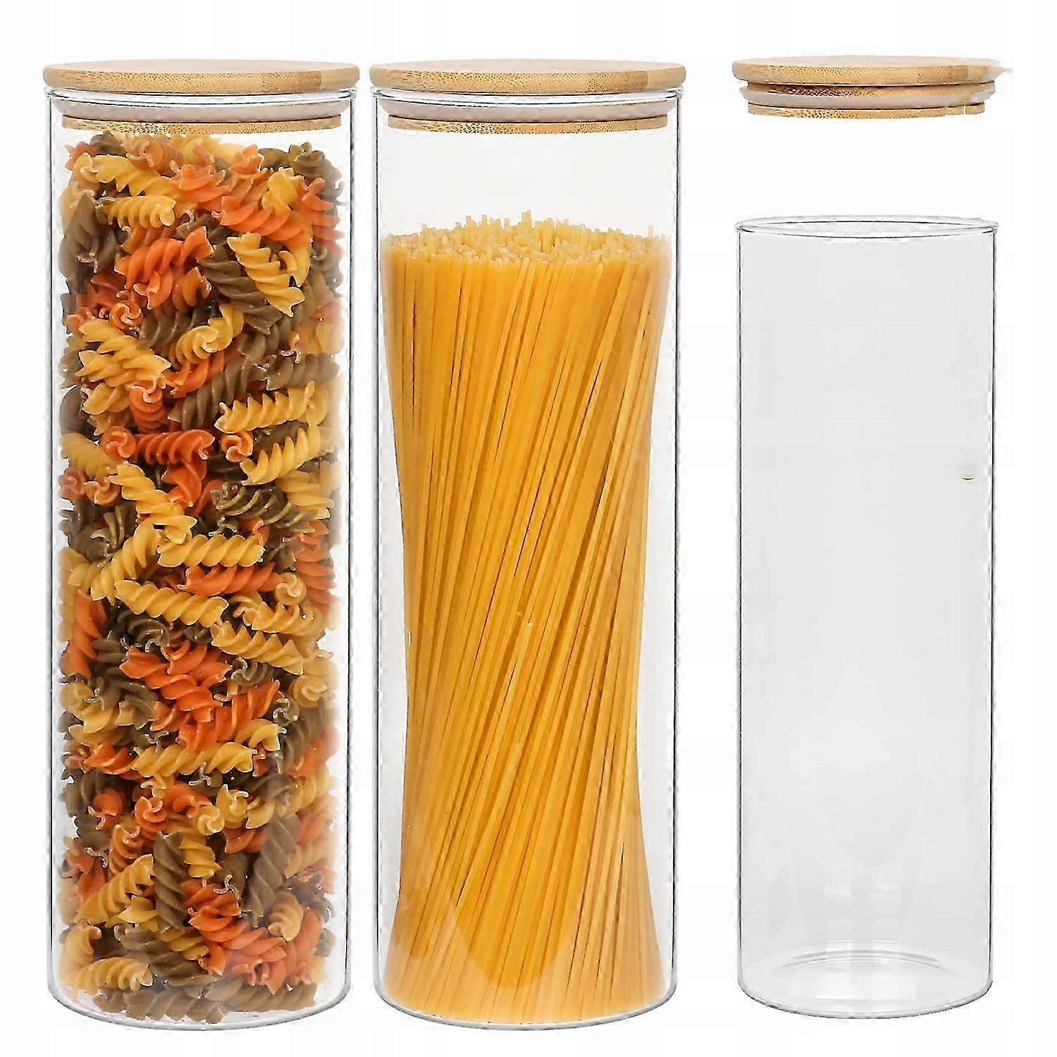 Glass Containers For Spaghetti Pasta, Set Of 3, 2000ml