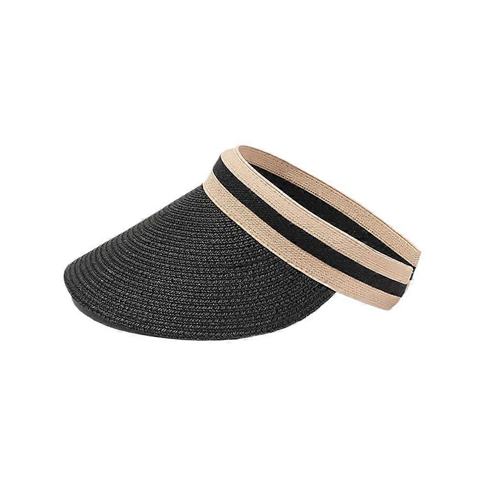 Kvinder Solhatte Kvinde Udendørs Visir Beach Cap Brethable Empty Top Straw Cap