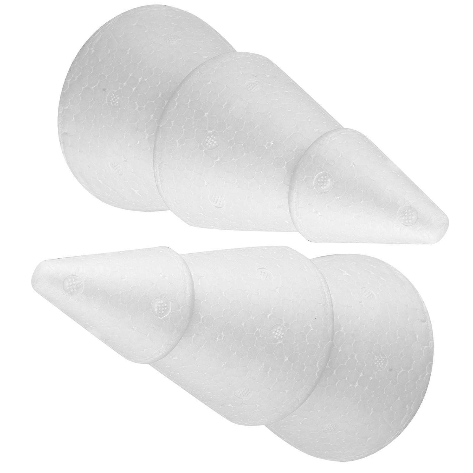 White Christmas Tree Foam Cone for Seasonal Decor 2Pcs Polystyrene Material