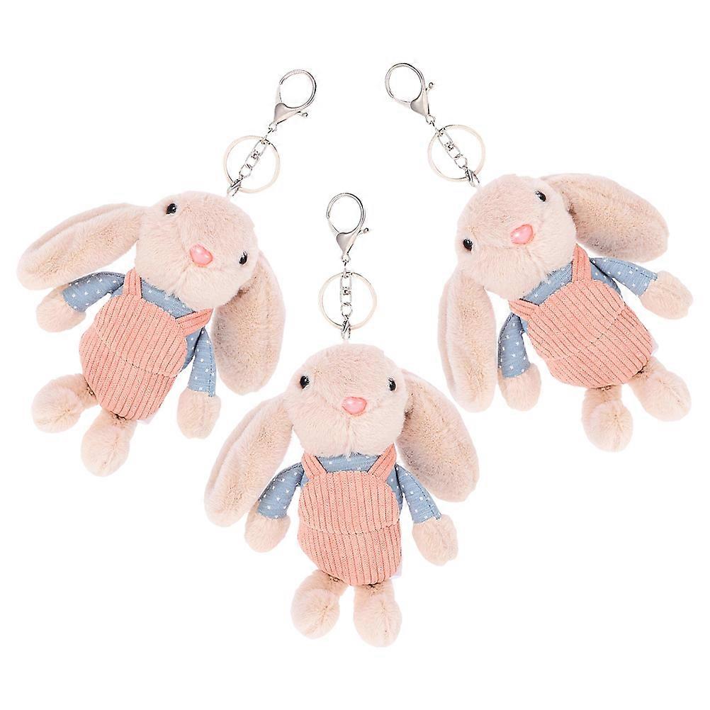 Creative Keychain Doll Ornament for Decoration 15Pcs Pink Plush Rabbit