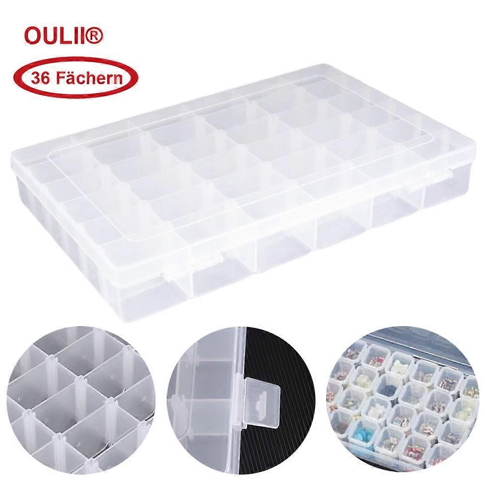 Transparent Jewelry Organizer Box for Storage 2Pcs with Clear Grid Storage