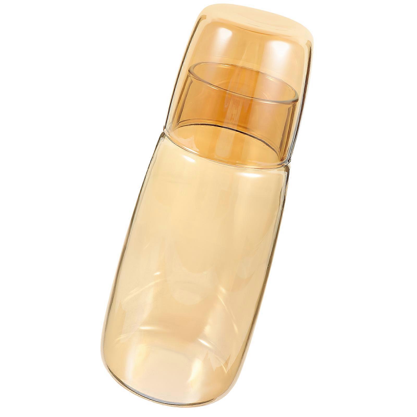 Golden Coffee Drinking Cup for Multi-Function Use 2Pcs Glass Bottle