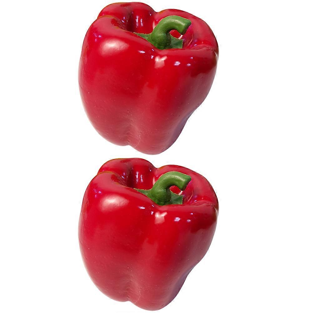 Artificial Bell Peppers Red Foam Simulation Bell Peppers for Decor 2Pcs