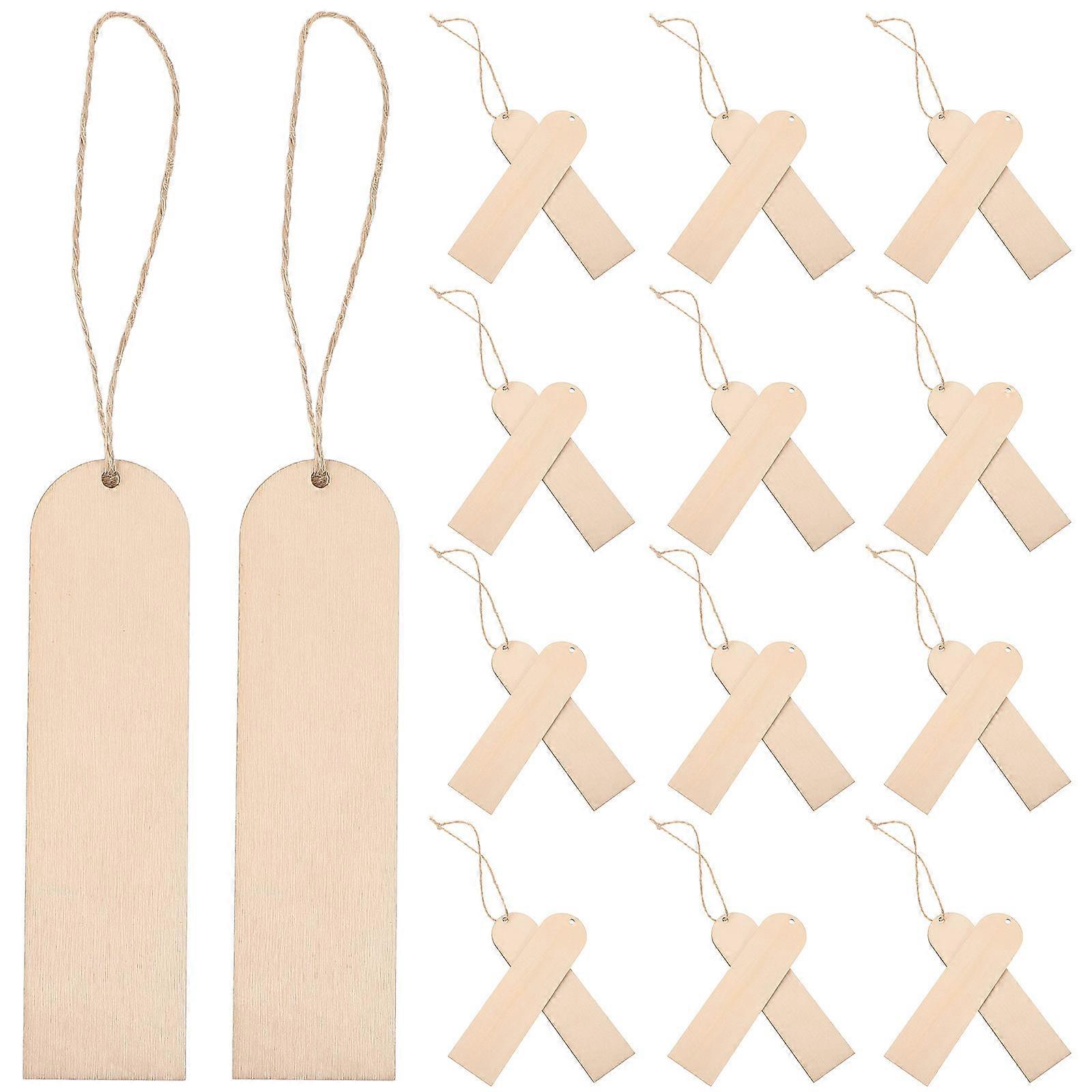 Diy Blank Bookmarks Wooden Tags For Book Lovers Craft Enthusiasts 30Pcs Light Brown
