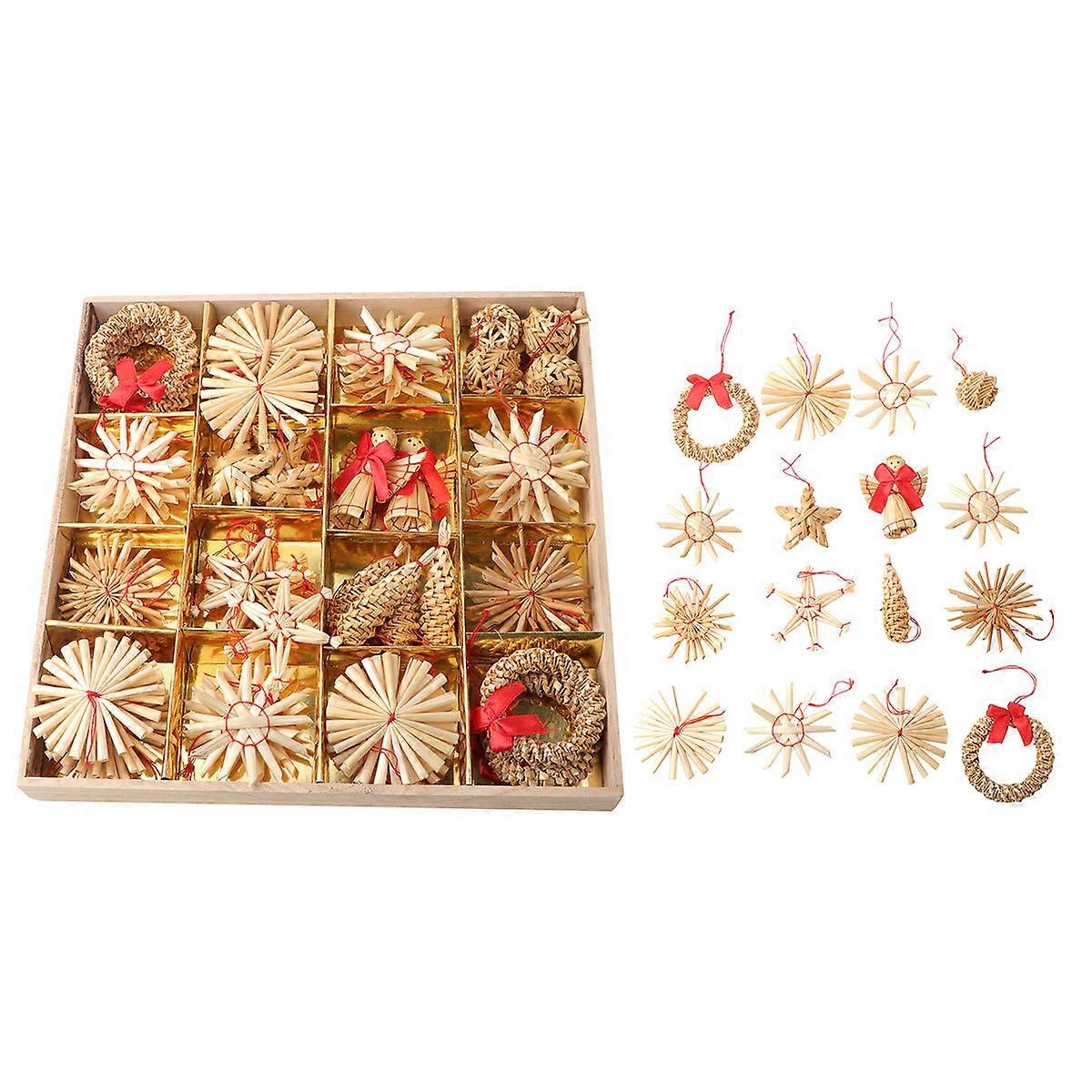 Christmas Tree Hanging Ornaments 3Pcs 16 Grid in 1 Box for Home Decor