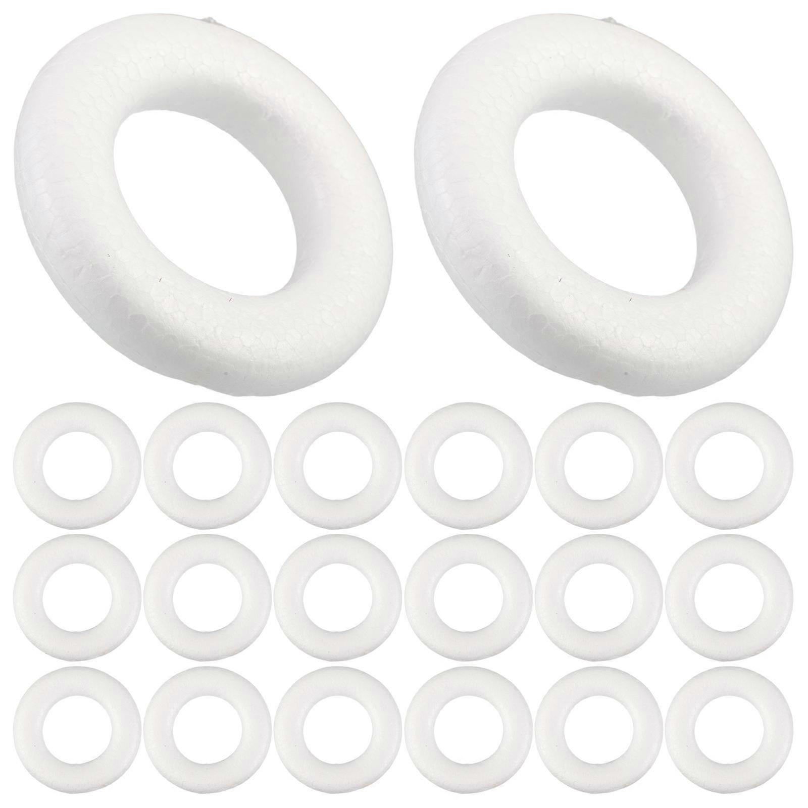 White Foam Wreath Forms for Crafts Containing 150 Small Foam Rings