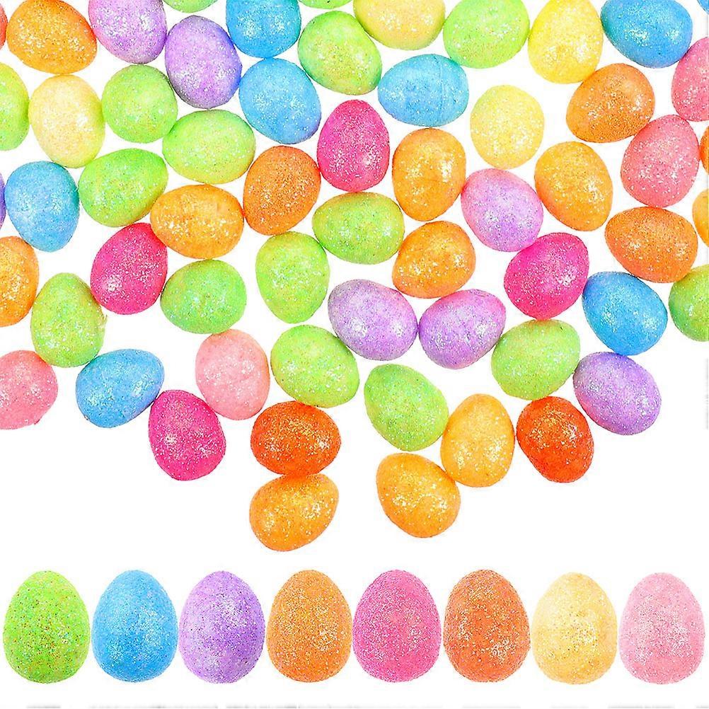 Miniature Glitter Egg Foams Easter Decor for Party Use 1200Pcs