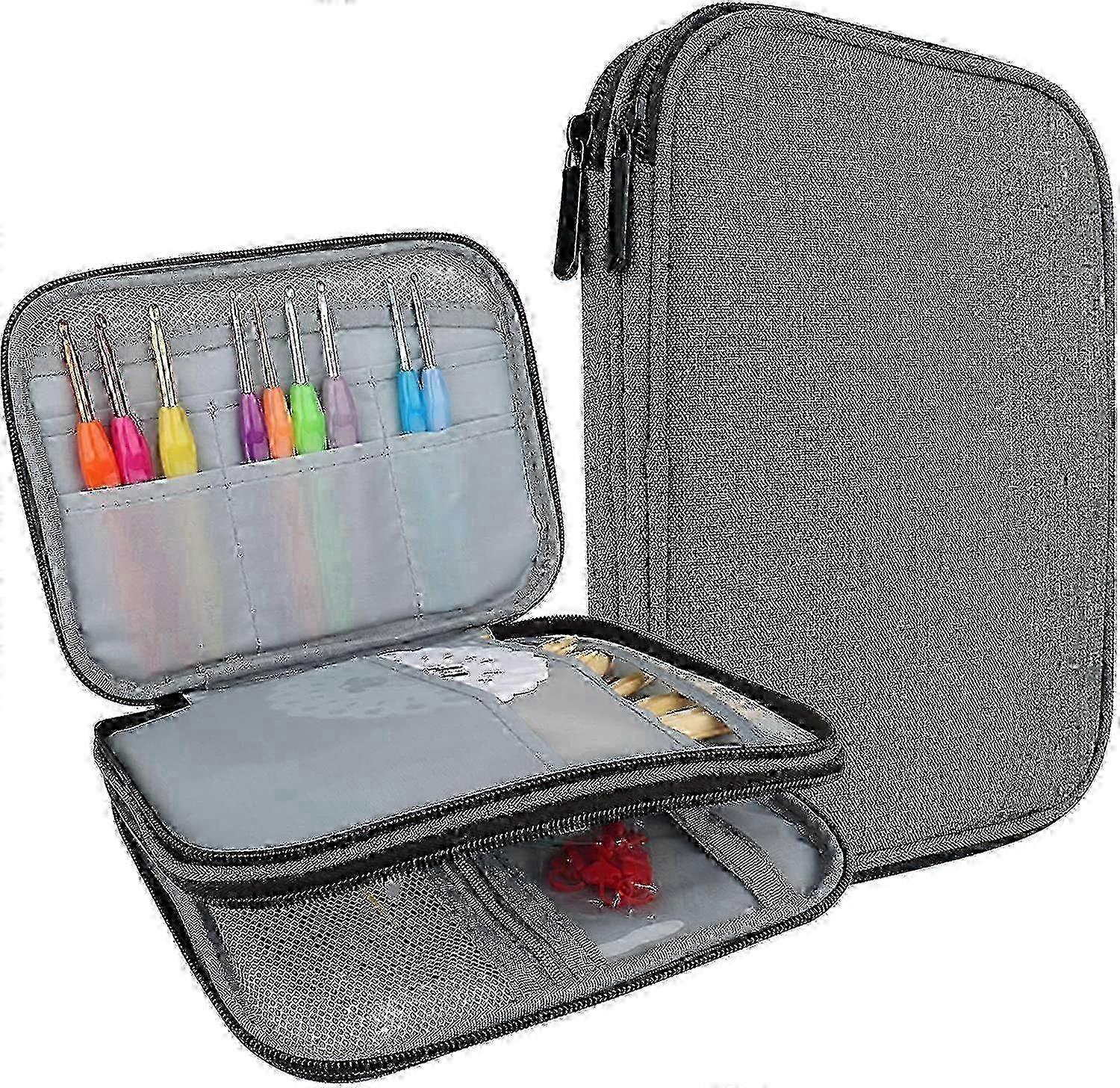 Circular Knitting Needle Box, Zippered Storage Bag for Cable Needles