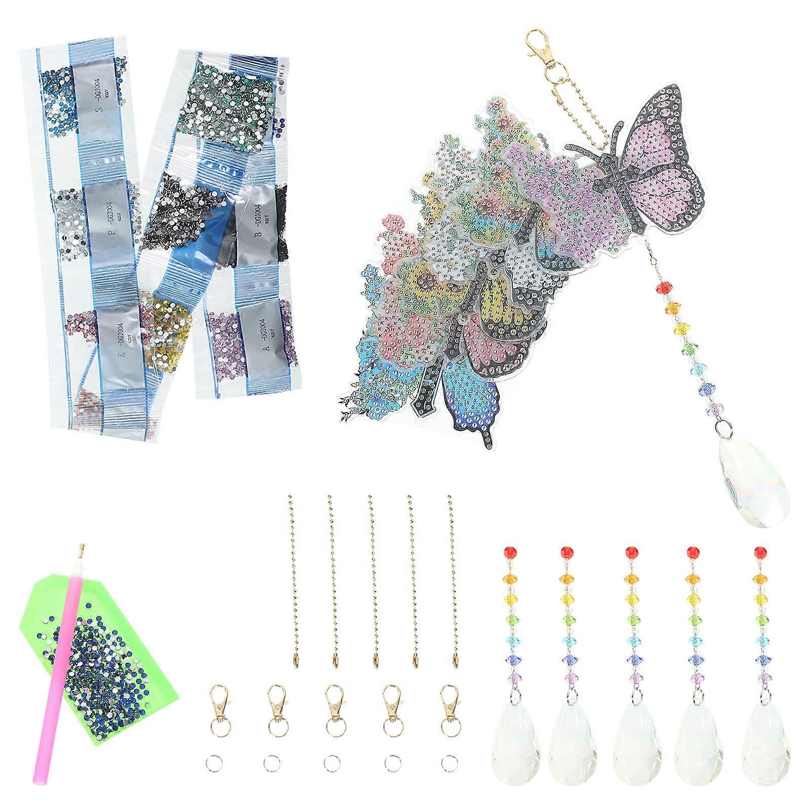 Assorted Color Butterfly Pendant Diamond Drawing Kit for Decor 3Sets