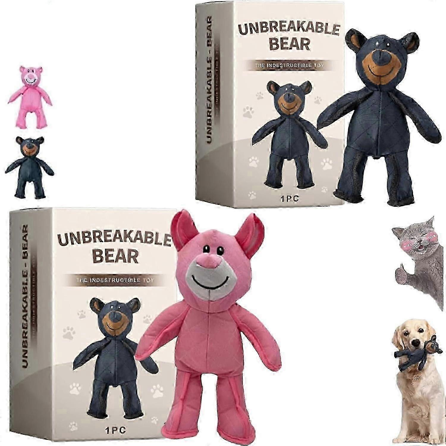 Unbreakable Bear Dog Toy, 2025 New Unbreak Bear, Unbreaka Bear for Aggressive Chewers, Indestructible Bear Dog for Heavy Chewers Large Dogs