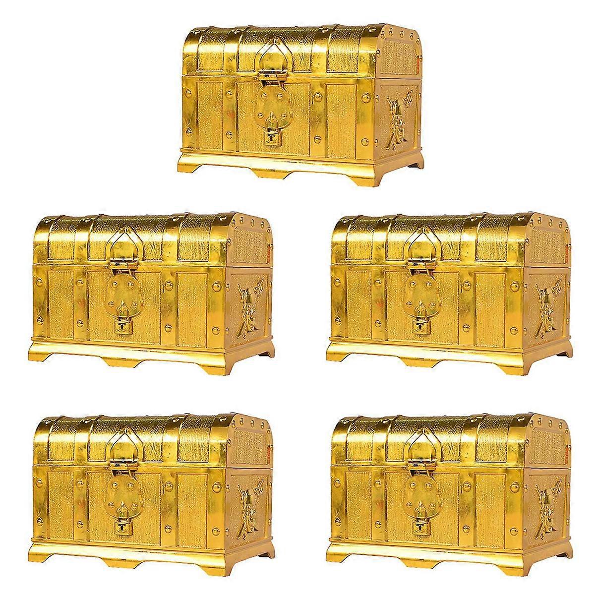 Treasure Chest Decorative Keepsake Jewelry Box Electroplating Gold