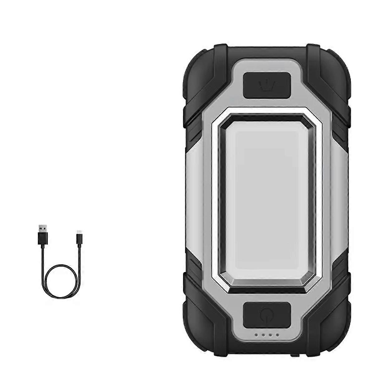 Led Flashlight USB with Built-in Battery Folding Work Light Grey