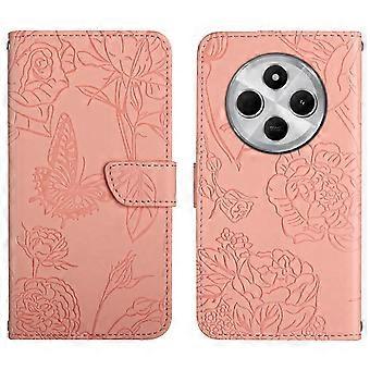 25-26 Skin Feel Butterfly Embossed Flip Leather Phone Case