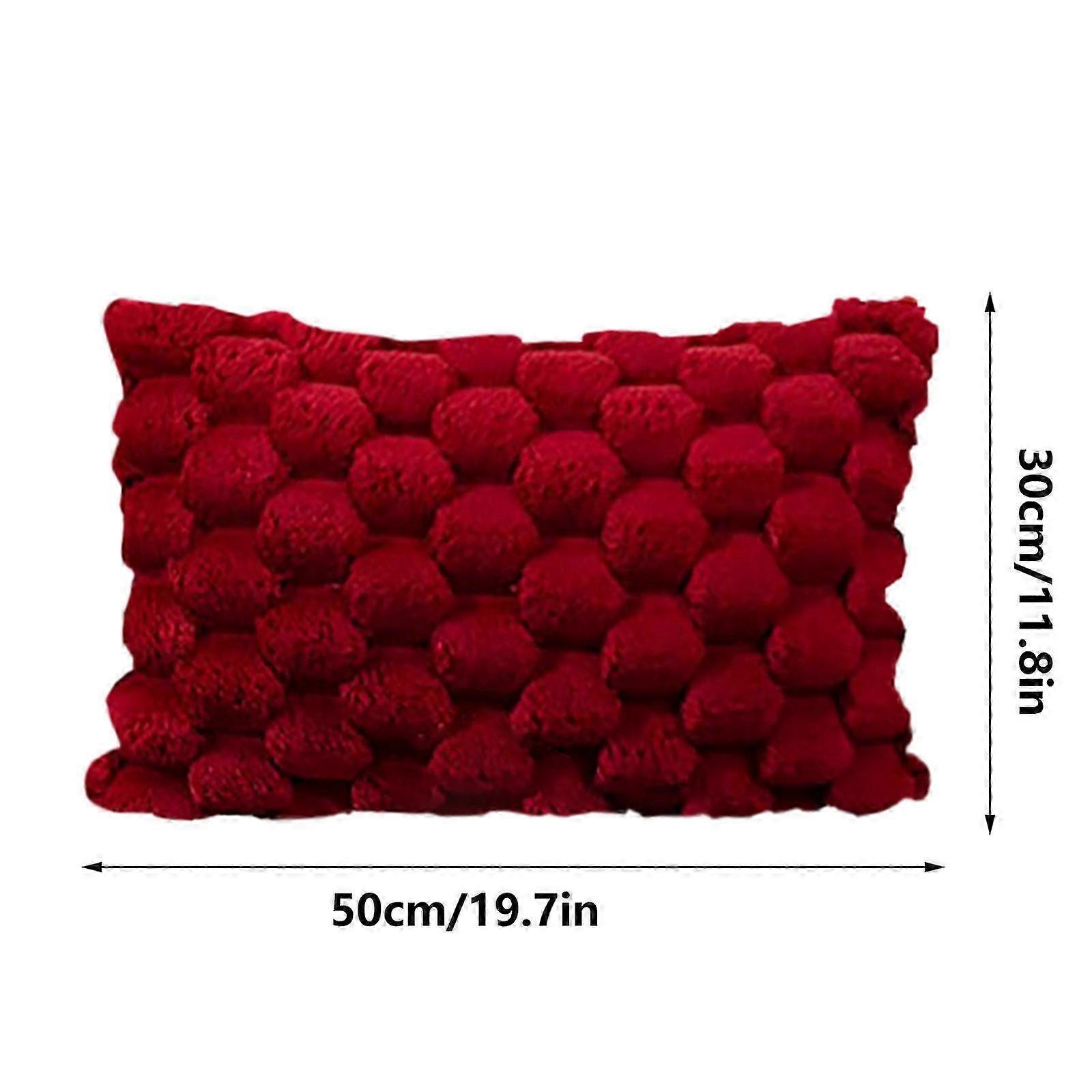 Weaving Snowflake Velvet Solid Color Pillow Office Sofa Lumbar Support Pillow Bedside Support Pillowcase Cushion 25-26