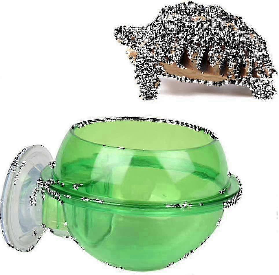 4pcs Suction Cup Reptile Feeder Anti-escape Reptile Food Bowl (Green)2025