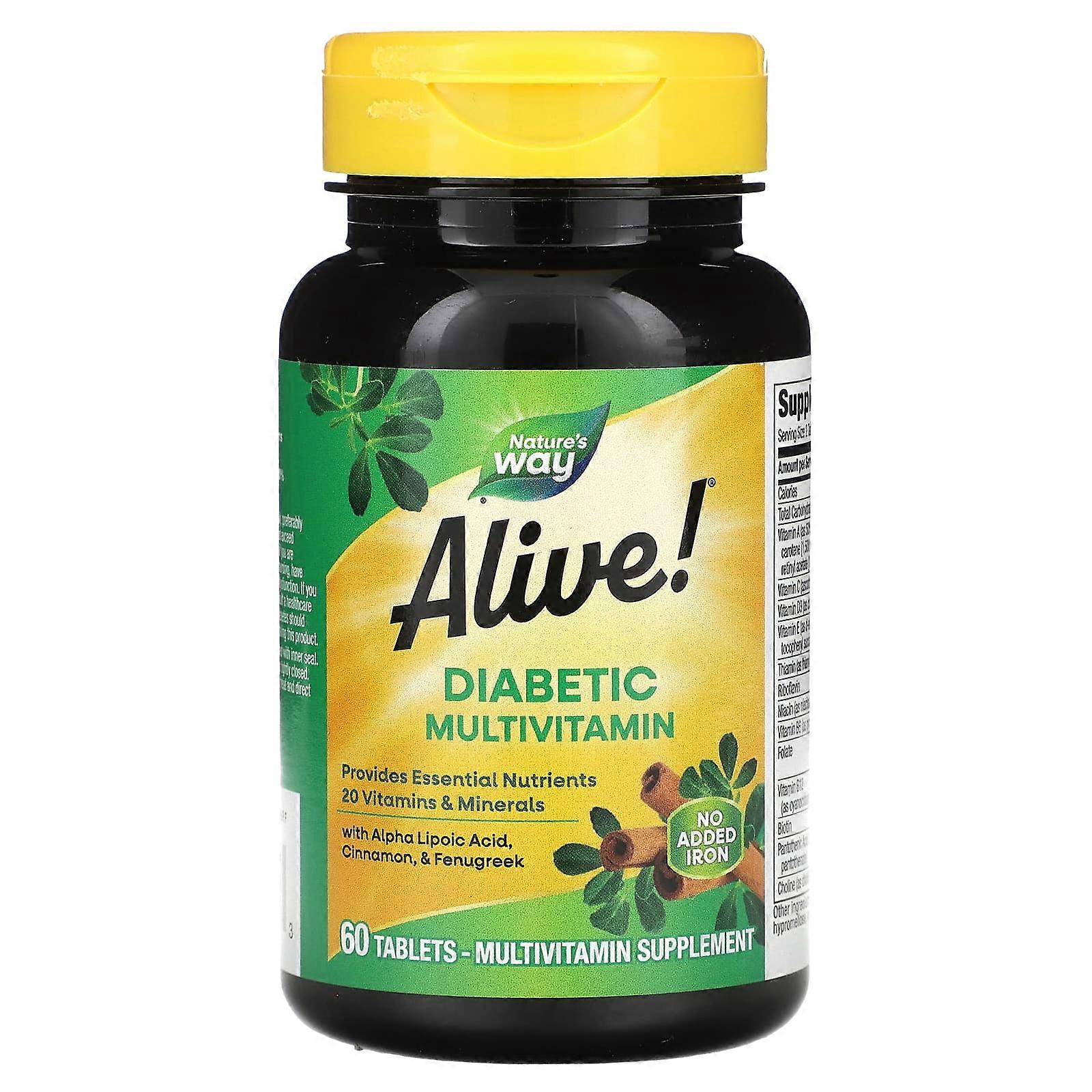 Alive! Diabetic Multivitamin, 60 Tablets