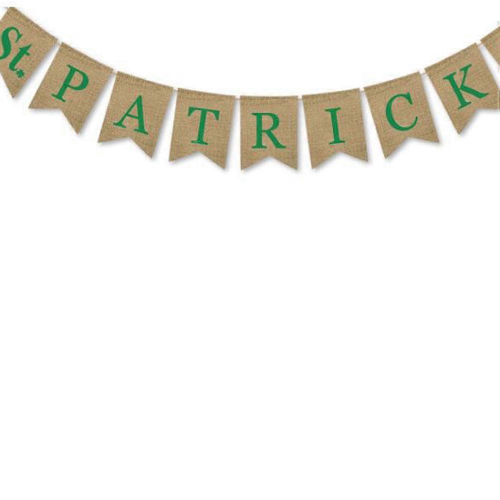 Patricks Garland Linen Banner for Decorations 1Pcs Assorted Flag