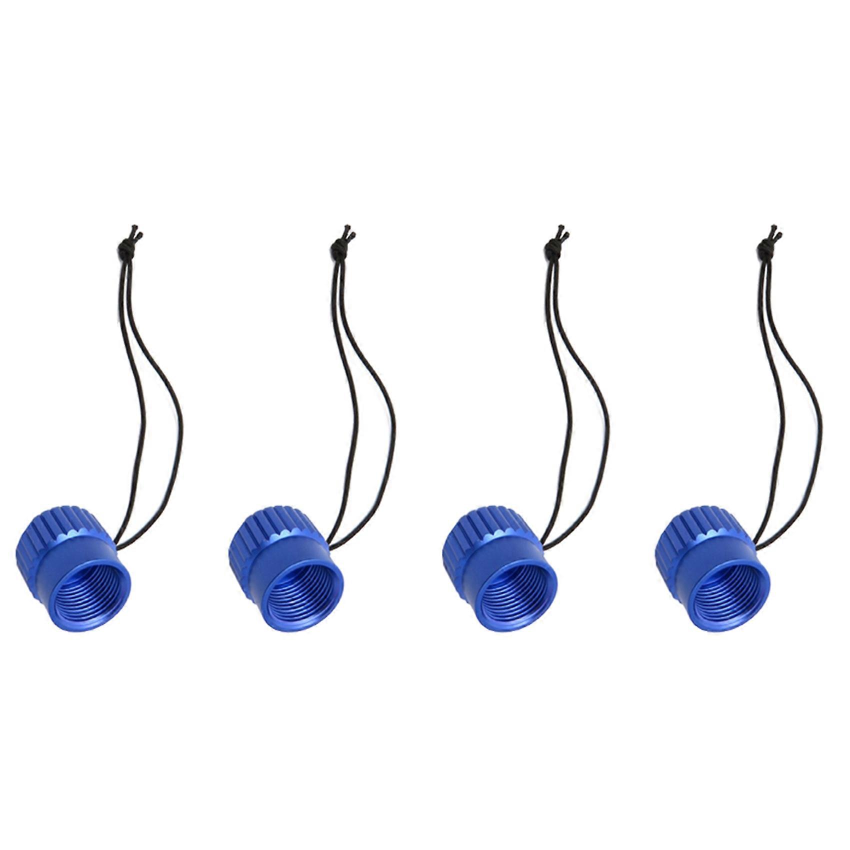 4X Scuba Diving Threaded Dust Cap Plug Cover Din 5/8-14NPS Dust Cap Tank Valve End Cap Accessory Part Blue
