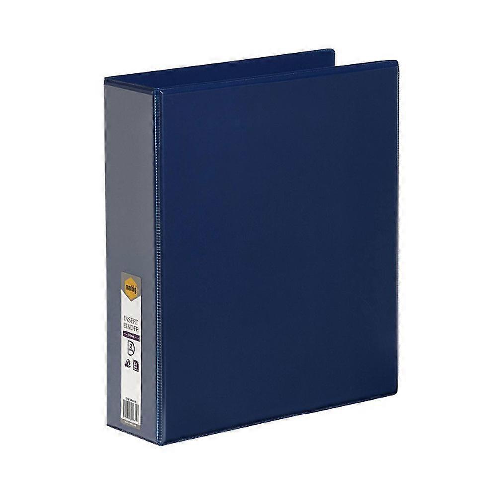 BLUE Marbig Clearview A4 2D Ring insert Binder 50mm Recyclable Polypropylene