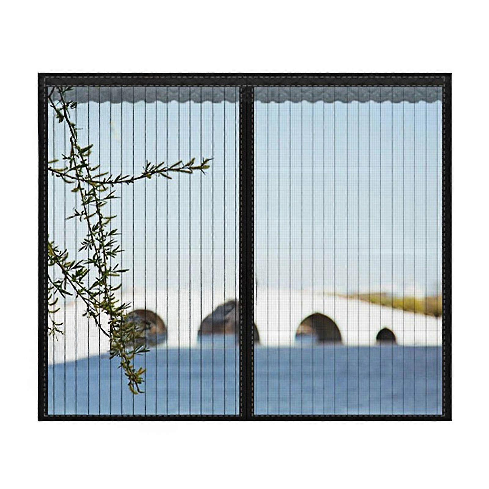 Jikaixiang Magnetic Window Screen Self-closing Anti Mosquito Window Mesh No Drilling Installation Mesh Screen for Bedroom Window Summer Nights