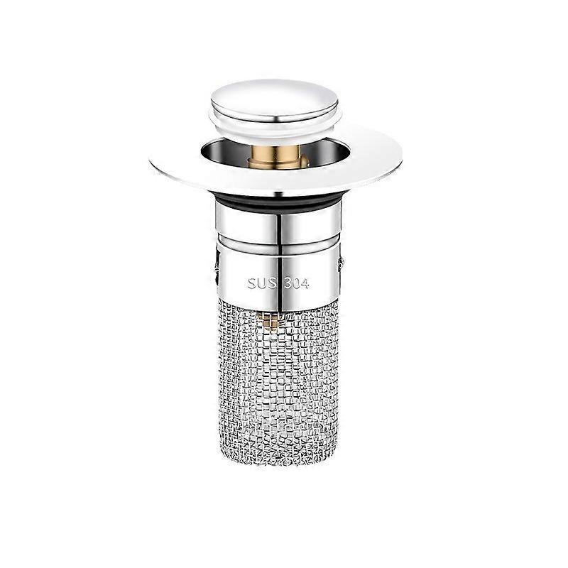 Stainless steel water filter basin bounce filter push deodorizing leak-proof plugging filter