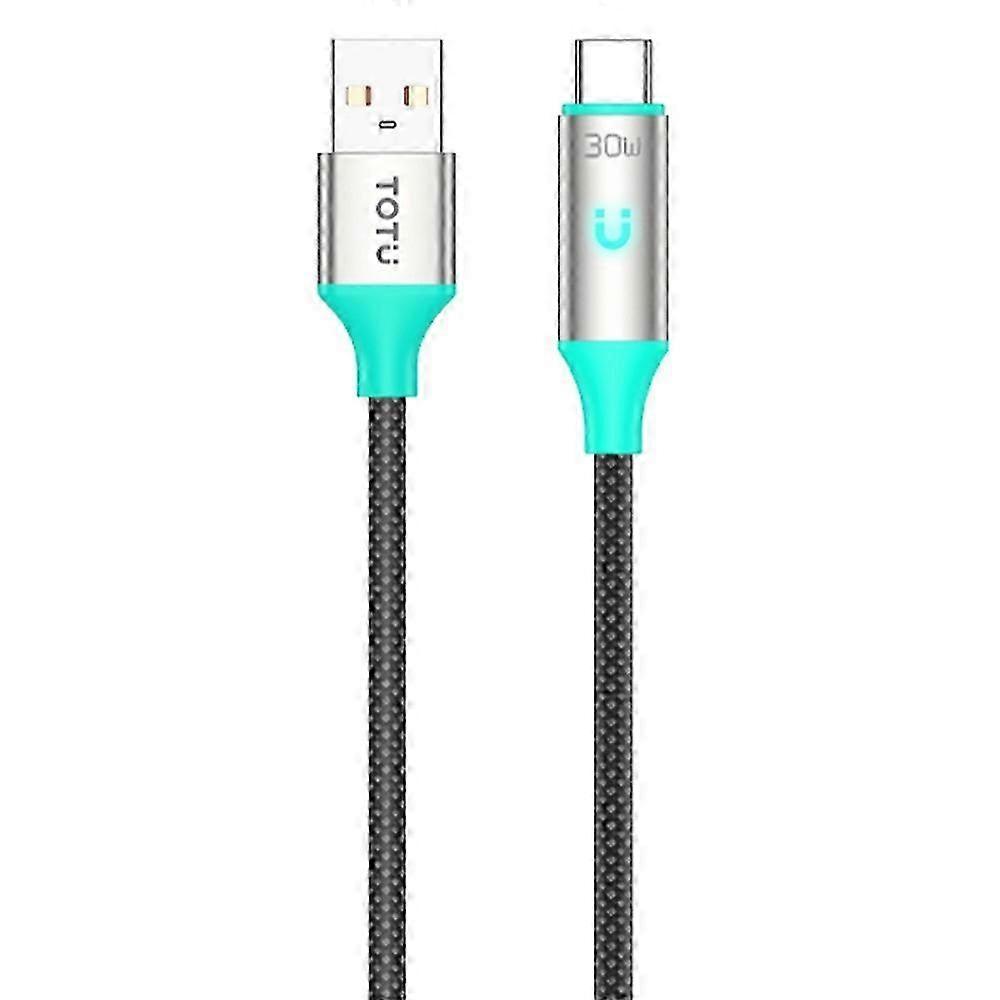 Premium TOTU 120cm USB-A to Type-C Fast Charging Data Cable with Smart Auto Disconnect Feature
