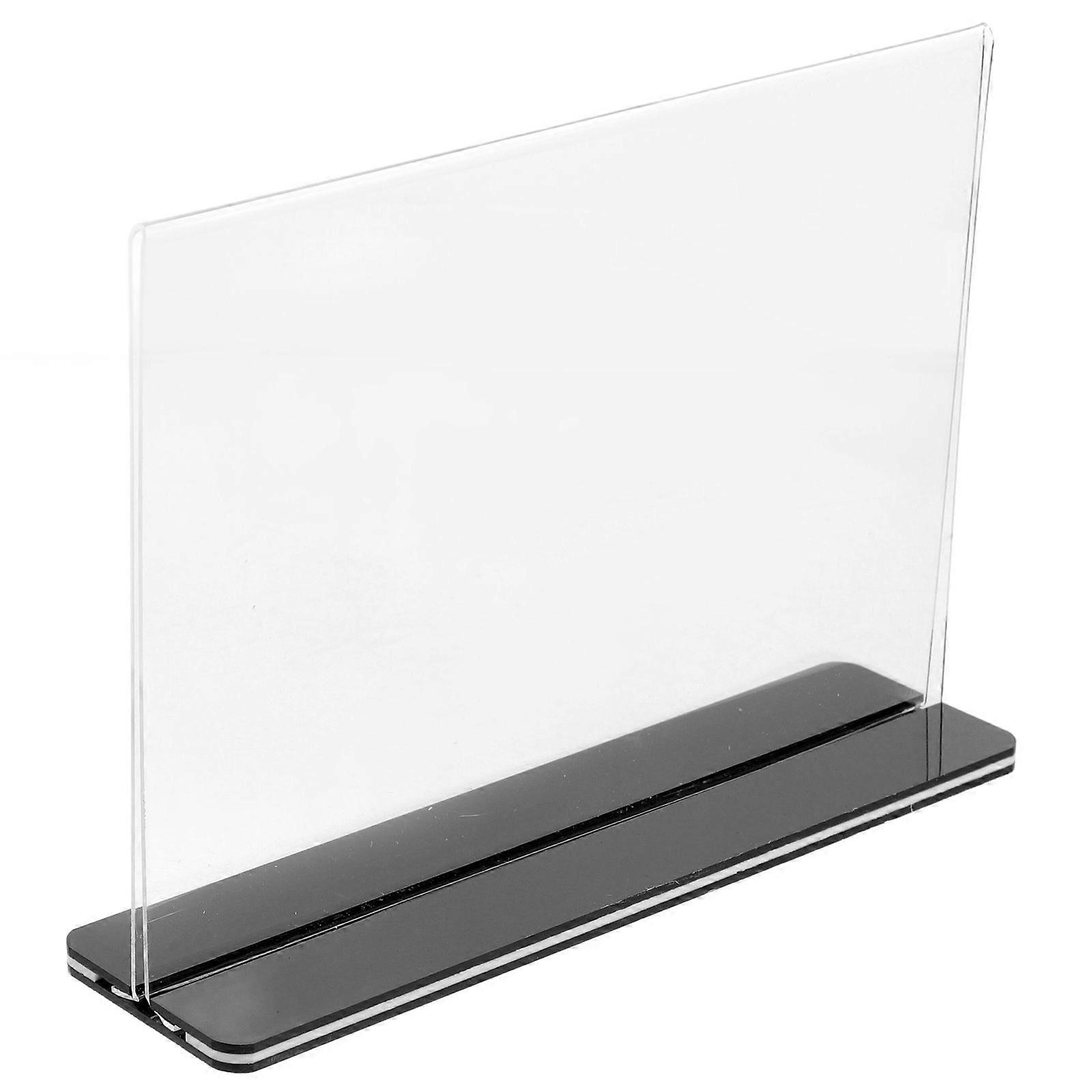 Sign Holder Transparent and Easy to Use Sign Stand Signs Display Frame Acrylic Table Sign Holder for Menus Flyers and Photos (A5 Horizontal Style)