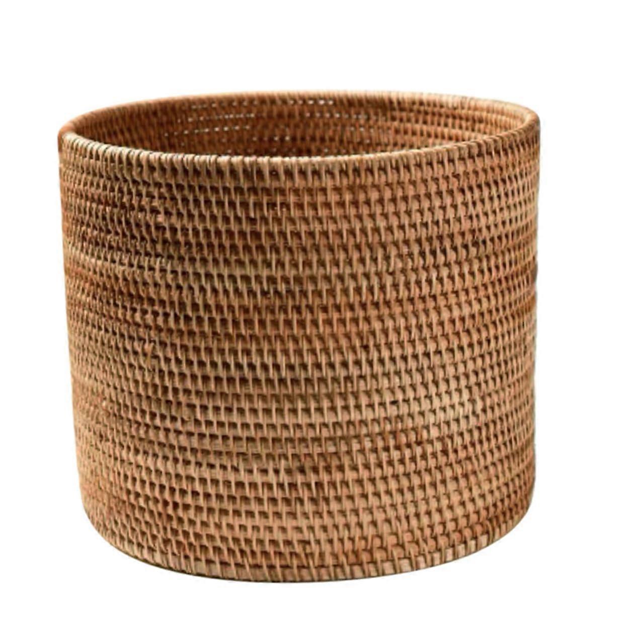 Rattan Organizer Large Capacity Desktop Basket Wicker Fruit Storage For Kitchen