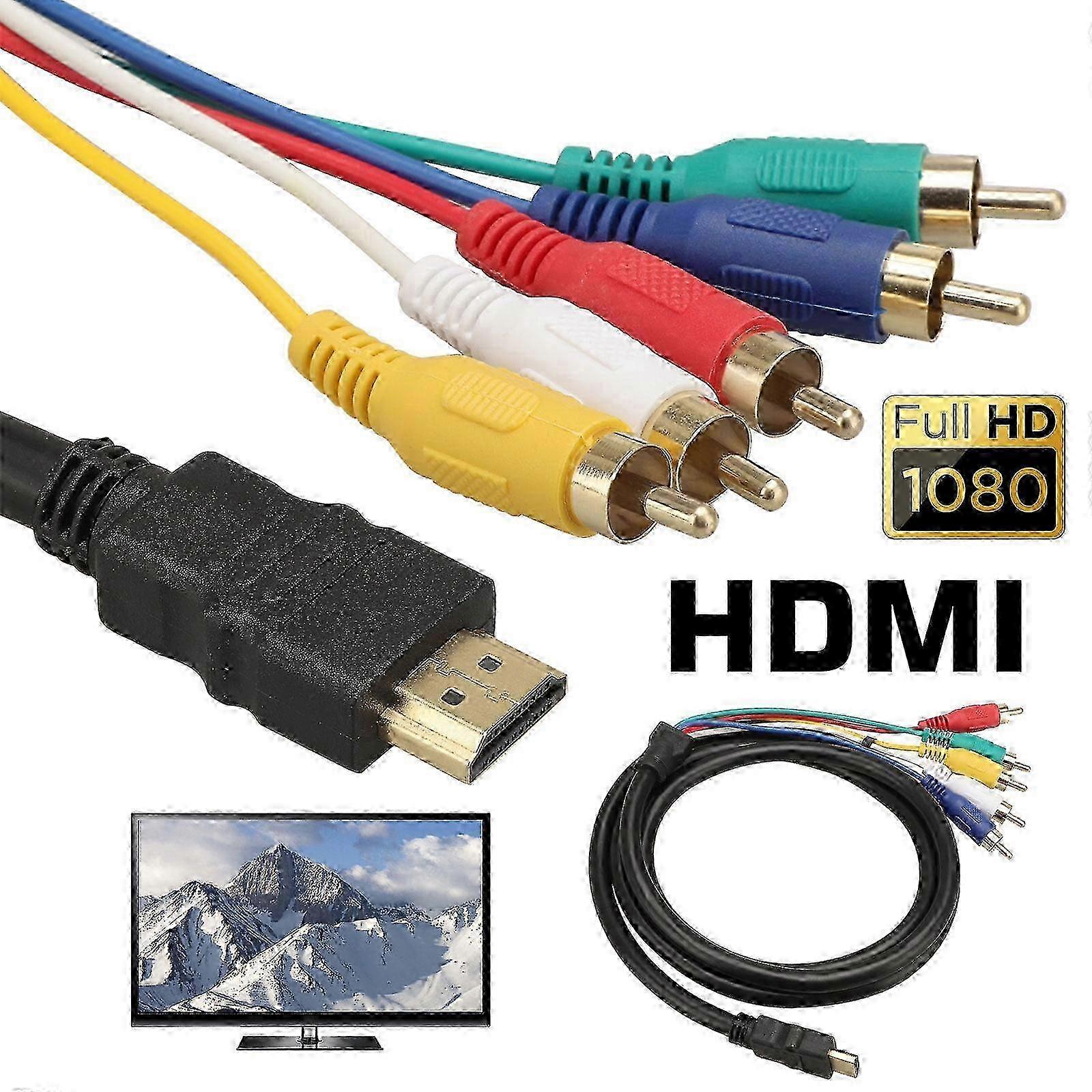 Digital Signal Transfer Cable for Uncompressed Video & Audio in High Definition - HDMI to RCA Appliances Compatibility