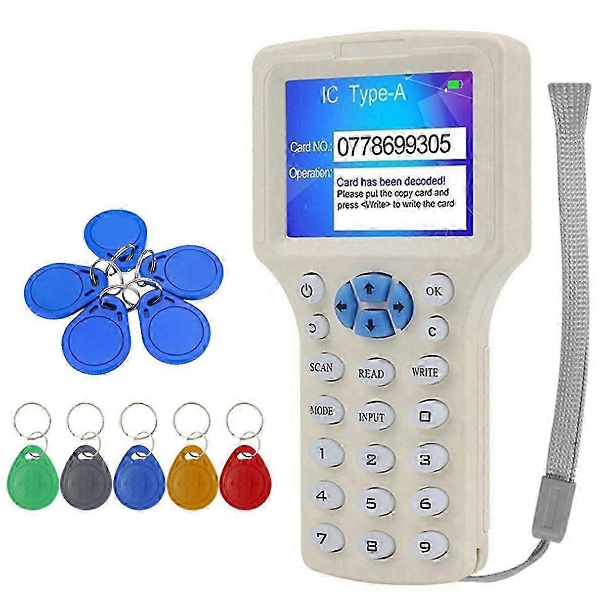 unique RFID NFC Smart Card Reader+5XCUID/T5577 Keychain RFID Duplicator 125K 13.56M IC/ID Key Writer RFID Replicator Programmer