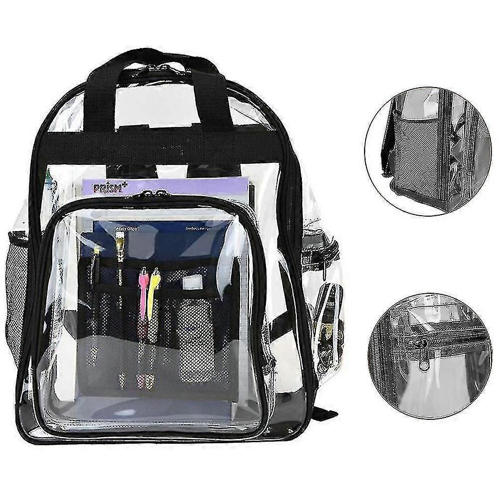 Large Pvc See Through Bookbag Transparent Casual Rucksack