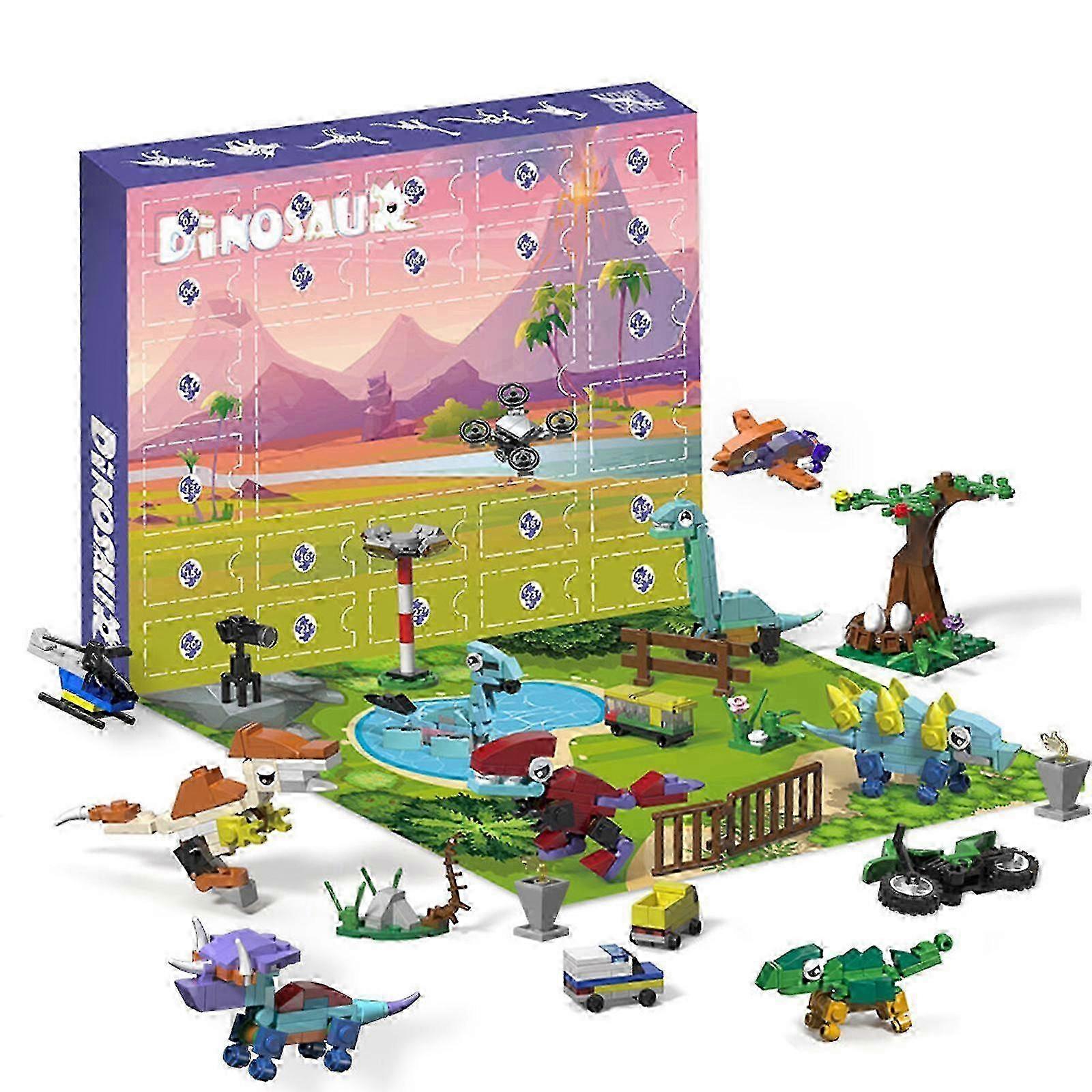 Dinosaur Advent Calendar Kids Boys 24 Days Countdown Christmas Calendars Transform Dino Building Blocks Toys
