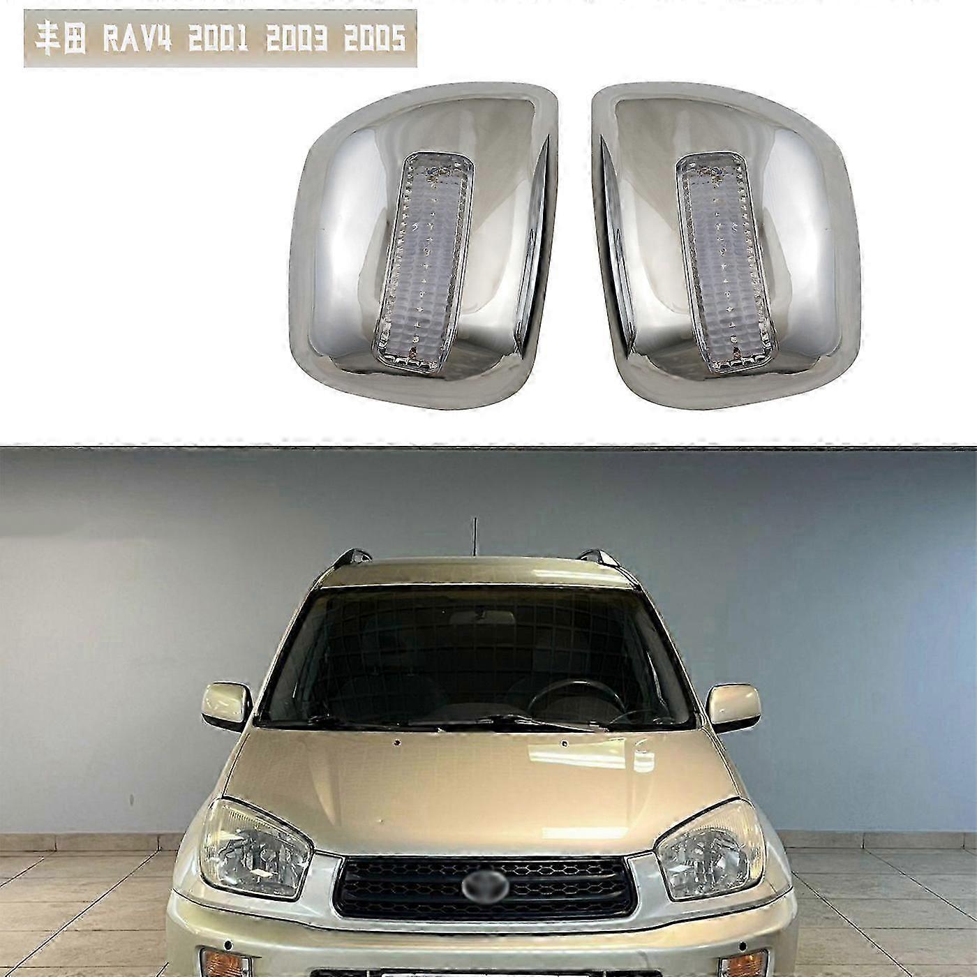 Suitable For 2001-2005 Toyota Rav4 Rearview Mirror Cover With Light Electroplating Abs Modified Rearview Mirror Cover--xj
