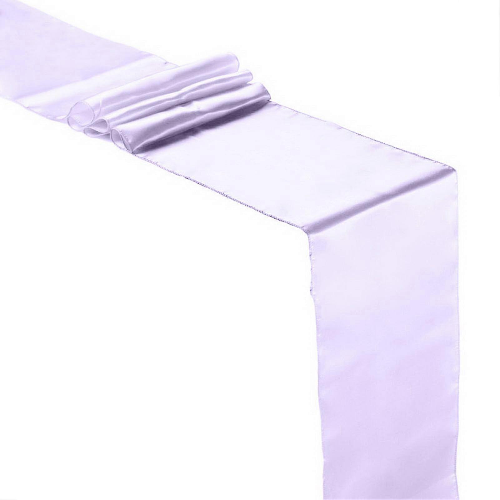 Farfi Table Runner Long Rectangle Smooth Fabric Machine Washable Solid Color Party Table Runner Wedding Banquet Supplies (Purple)