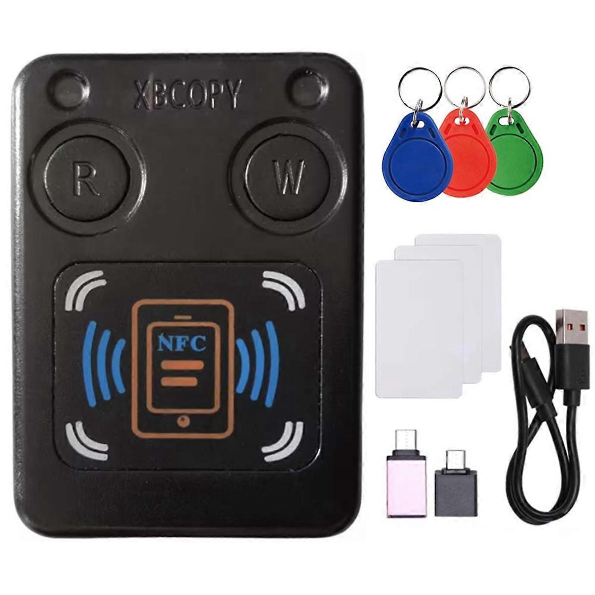 NFC RFID Smart Chip Card Reader Copier+3xCUID Keychain/UID Card IC 13.56M ID 125K 250K 375K RFID Token Clone Duplicator
