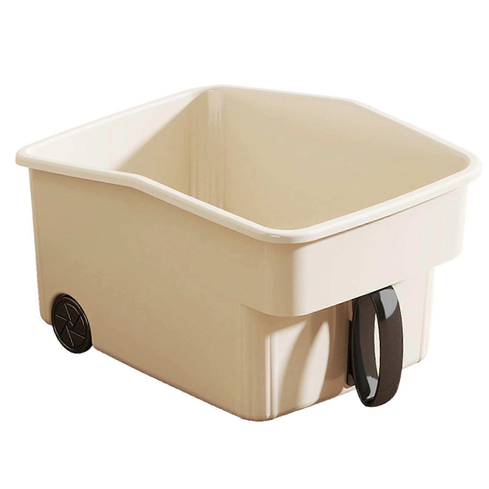 Storage Bin with Handle and Wheels for Kitchen Pantry, Bedroom, Office, Garage, Laundry