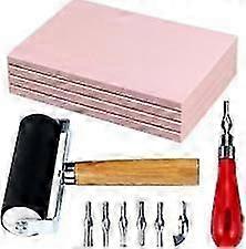 25-26 12Pack Linoleum Blocks for Printmaking with Cutter Tools, Rubber Stamp Making Kit Linoleum Printmak