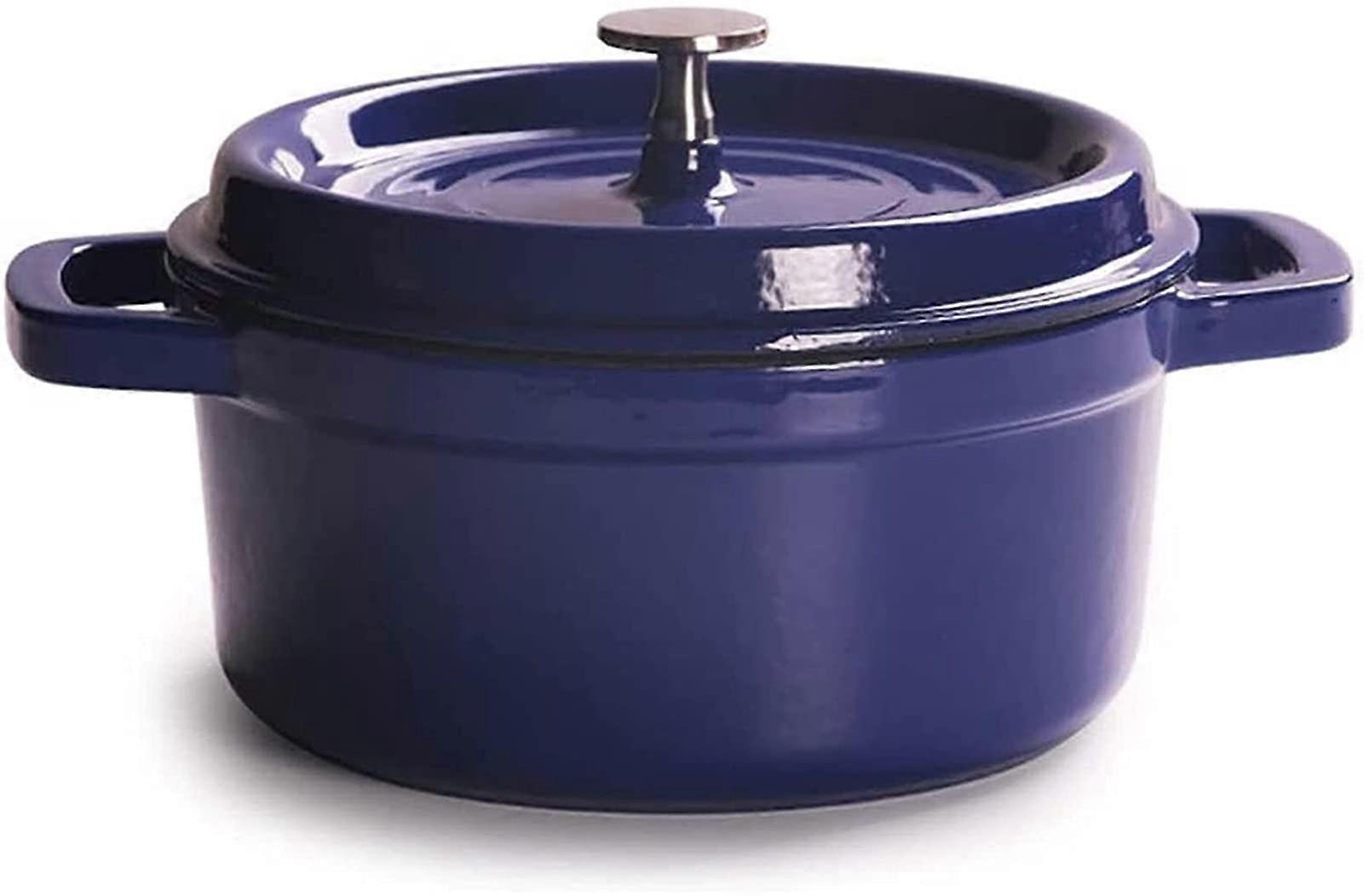 Ceramic Casserole Dish with Lid Round Enamel Cast Iron Stew Pot Nonstick for Gas and Induction Cooking