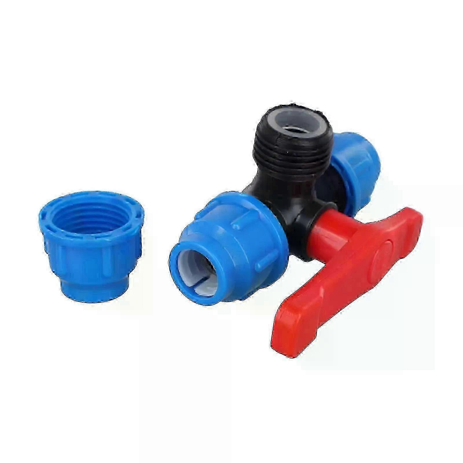 PE Pipe 3-Way Ball Valve 20mm/25mm/32mm/40mm/50mm Plastic Quick Connect Three-Way Valve DN15 DN20 DN25 DN32 DN40 Pipe Joint