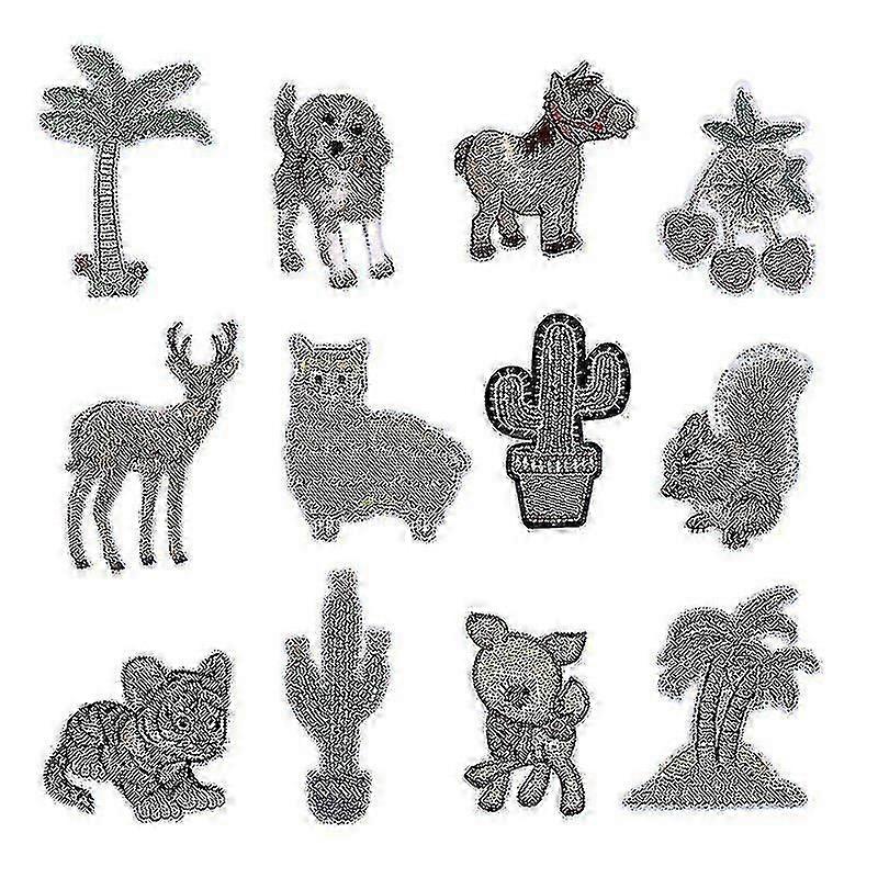 12buc Desene animate animale pânză patch-uri haine Patch-uri