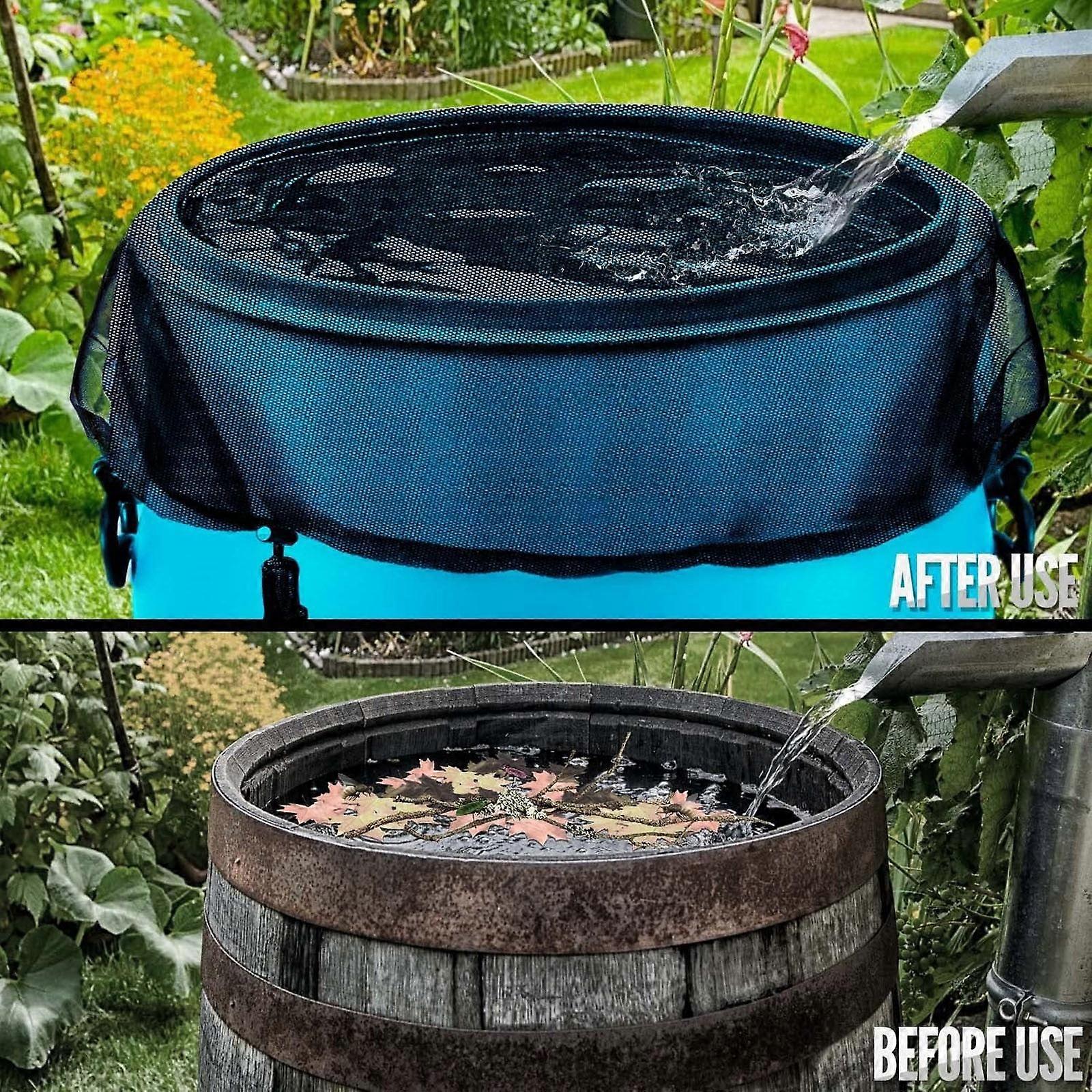 YiFudd Rain Barrel Mesh Cover With Drawstring Is Used In Outdoor Garden To Leaf Debris And Filter Debris