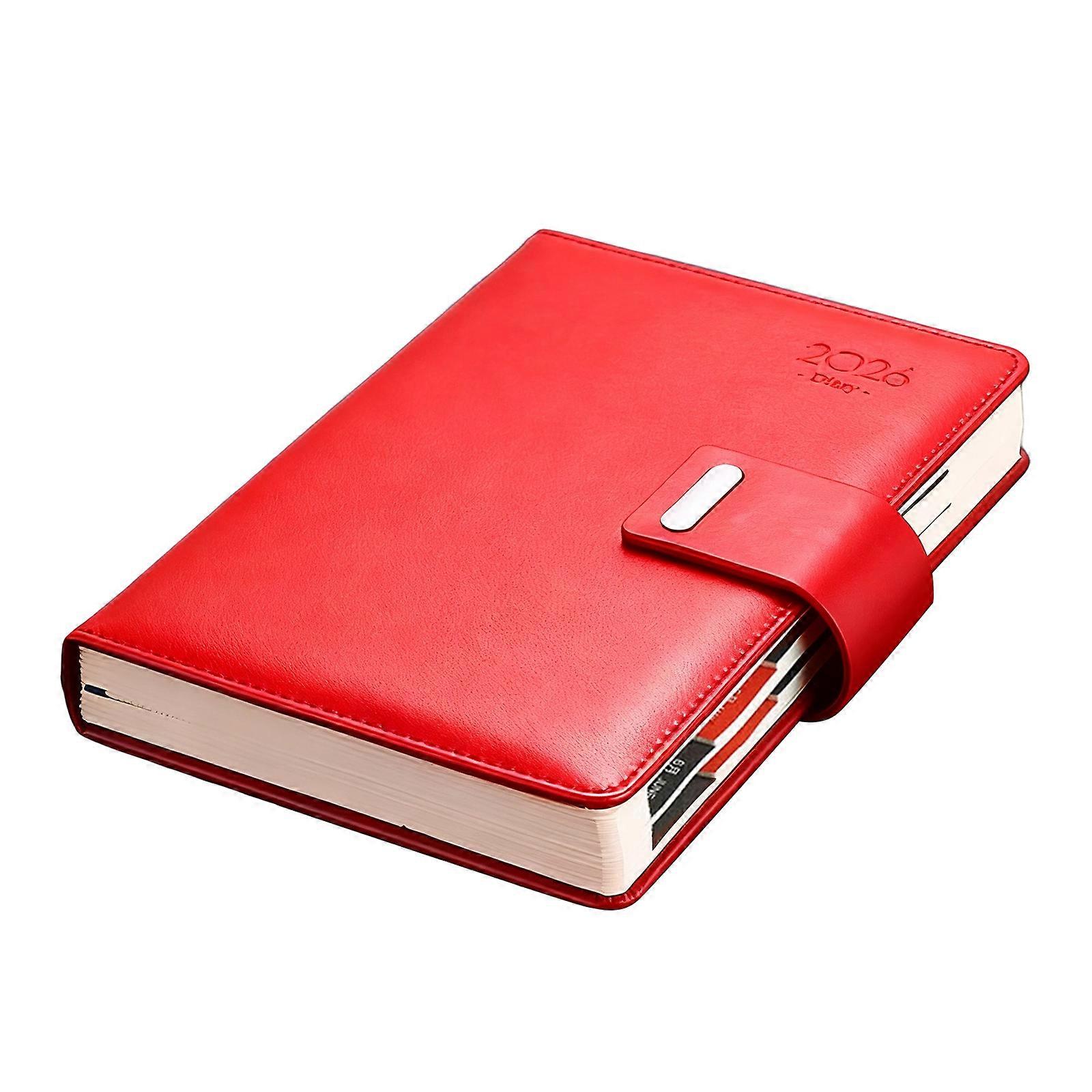 2026 Yearly Organizers Notebook Time Management Journal Daily Planner For Traveler With Structured Planning Layouts  Red