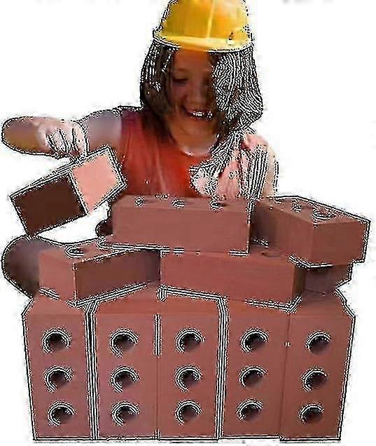 Bricks Building Role Play Toy, Life Size 1.6*0.8*0.45cm Fake Pretend Foam Construction Blocks (100)