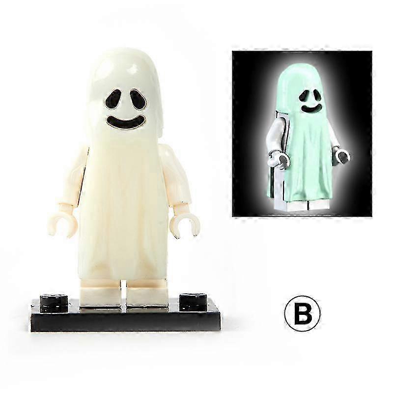 2025 Halloween Series Building Blocks Luminous Smiling Ghost Model Action Figures