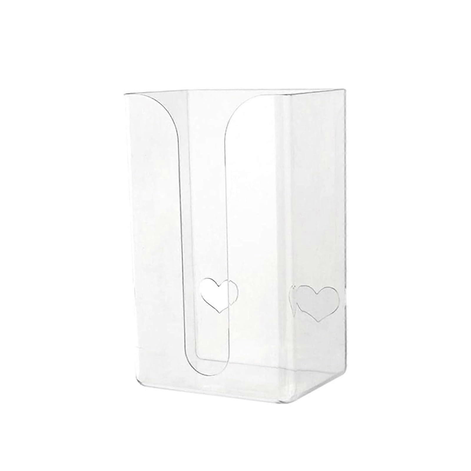 Wall Mounted Tissue Dispenser Transparent Rectangular Holder for Bathroom or Kitchen