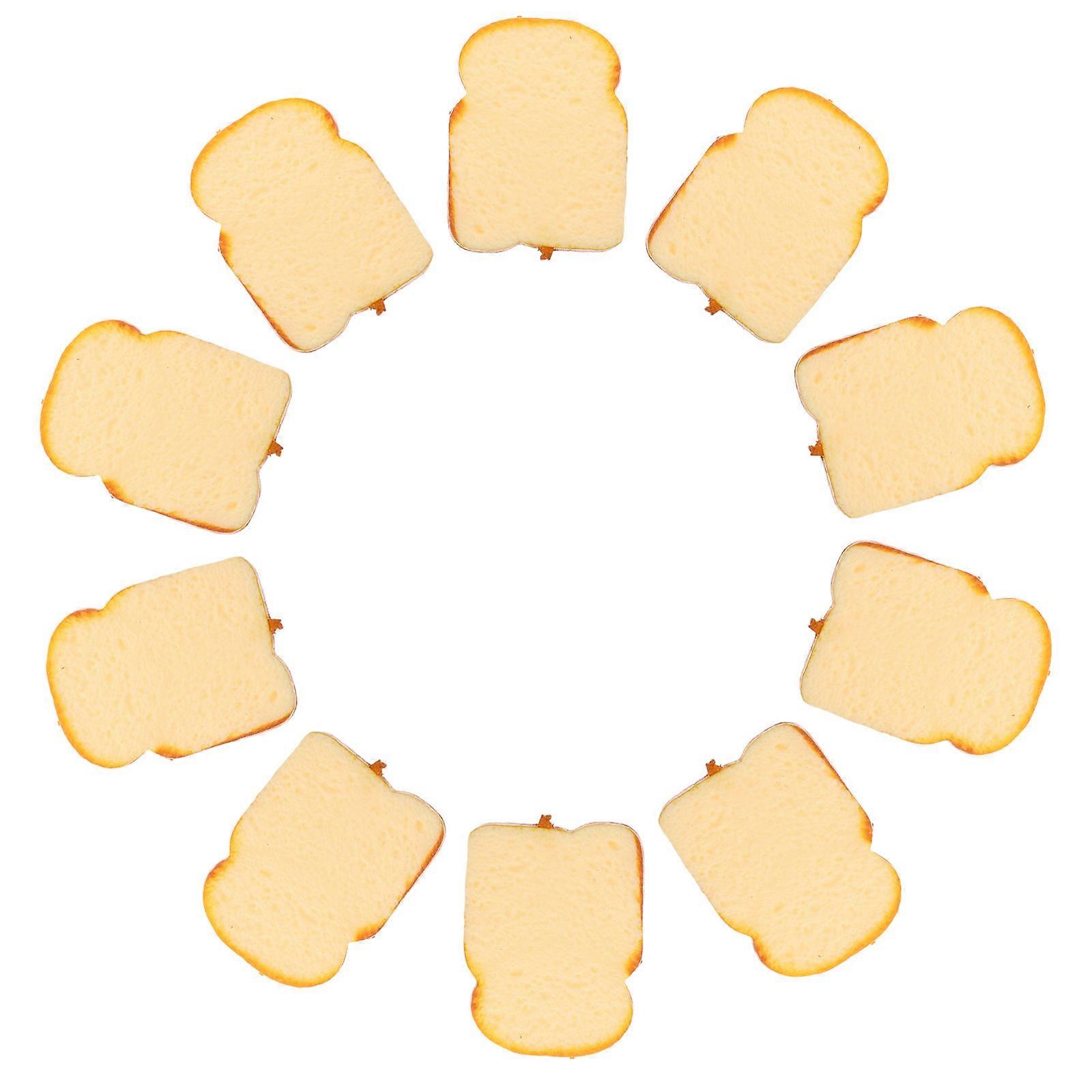 10pcs Artificial Bread Fake Toast Slice Simulation Bread Food Model For Kitchen Party Decorations And Bakery Props Display