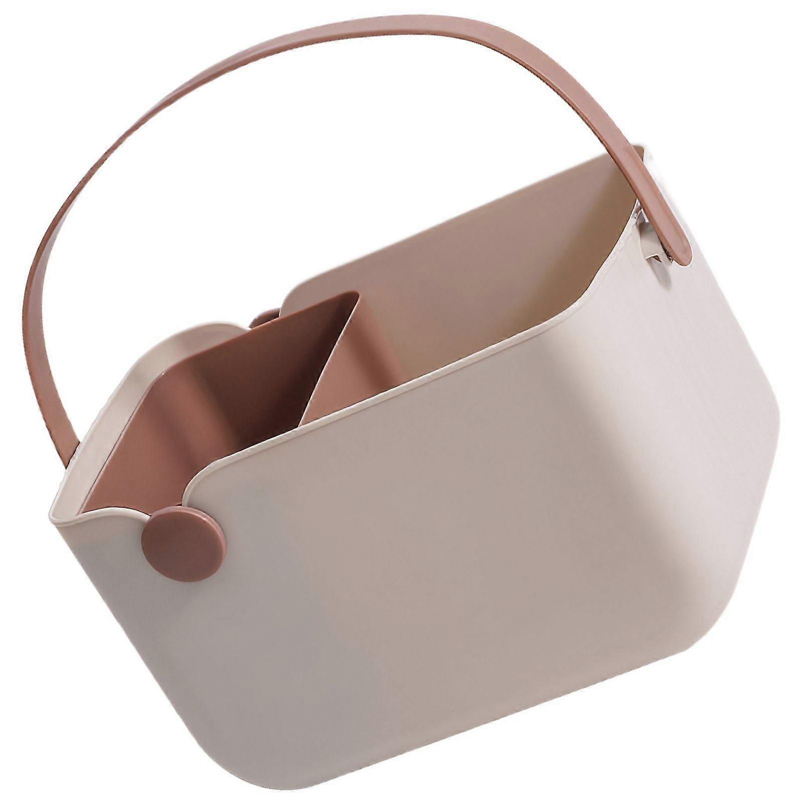 Shower Caddy with Efficient Drainage, Detachable Compartment and Silicone Handle for Bathroom Storage