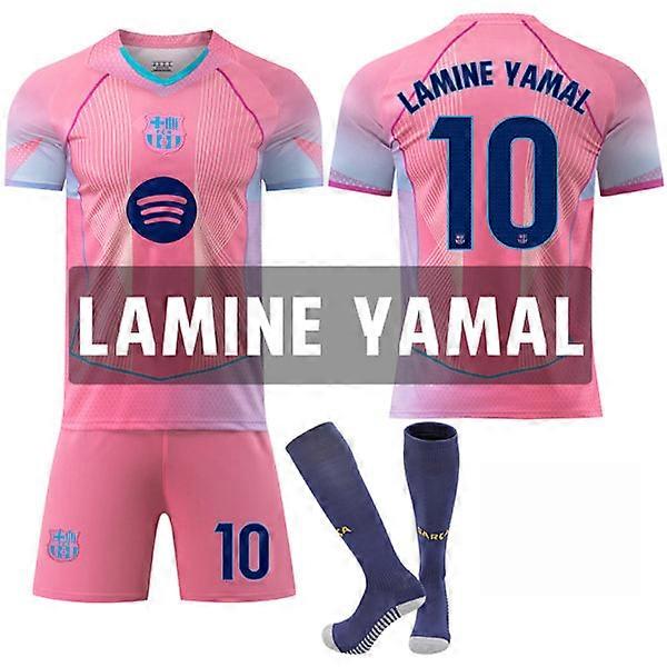Maillot FC Barcelone Édition Spéciale 25-26 N°10 LAMINE YAMAL, Ensemble enfant/adulte avec chaussettes N°10 M