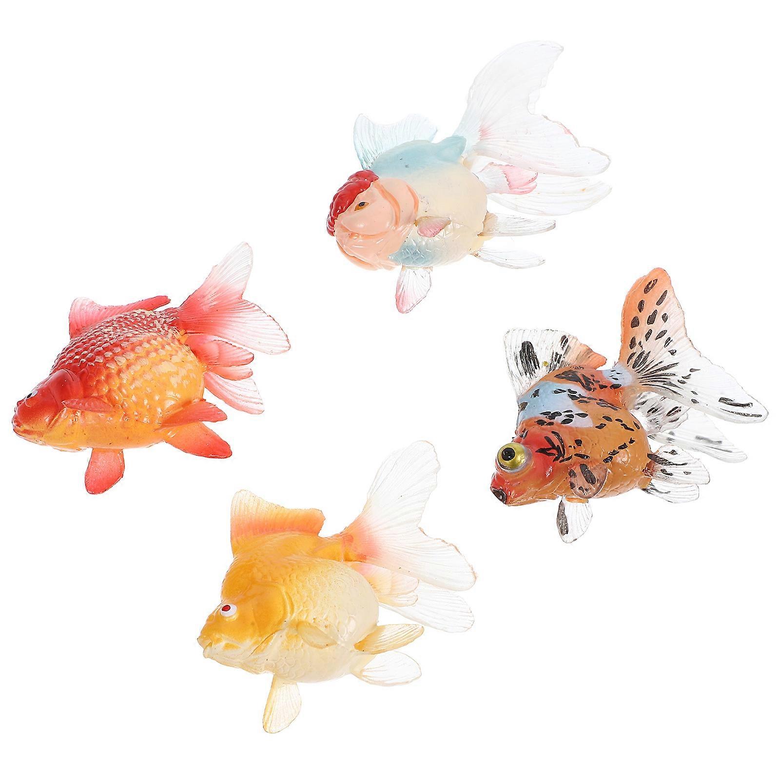 Goldfish Figurine Plastic Simulation Goldfish Model for Decor 4Pcs Set